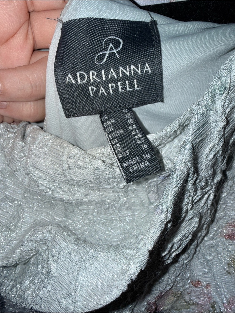 Adrianna Papell Pastel Floral Lace Sheath Dress Size 12 - Picture 7 of 11